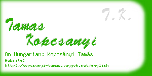 tamas kopcsanyi business card